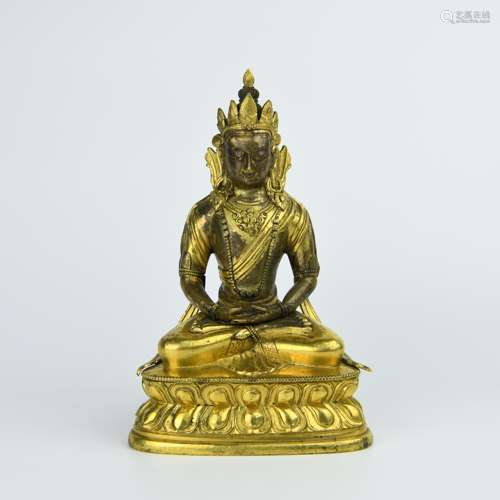 A Chinese Gilt Bronze Buddha