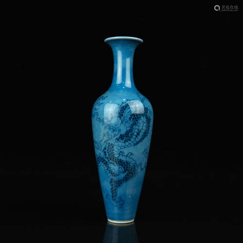 A Chinese Blue Glazed Porcelain Vase