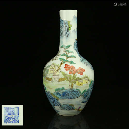 A Chinese Famille-Rose Porcelain Vase