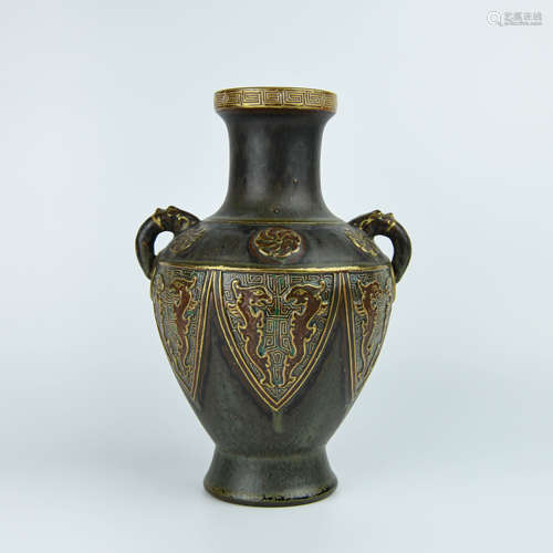 A Chinese Bronze Glazed Porcelain Vase