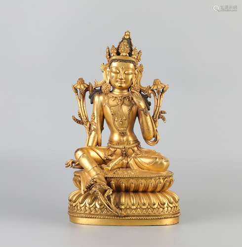 A Chinese Gilt Bronze Buddha