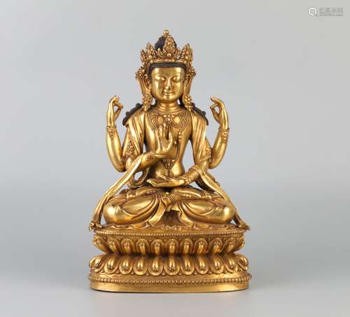 A Chinese Gilt Bronze Buddha