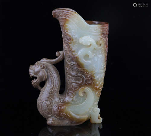 A Chinese Carved Jade Cup