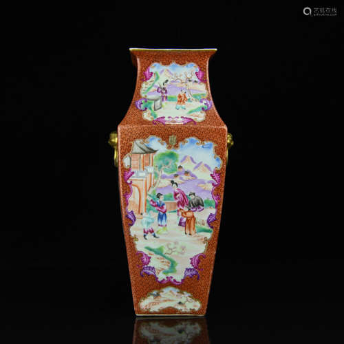 A Chinese Famille-Rose Porcelain Vase