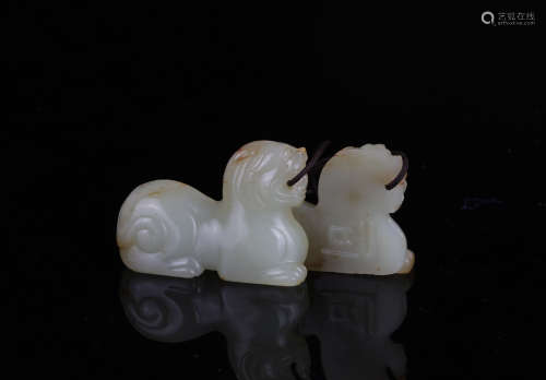 A Chinese Carved Jade Tiger Pendant