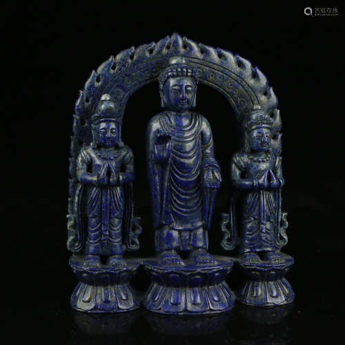 A Chinese Carved Lapis Lazuli Buddha