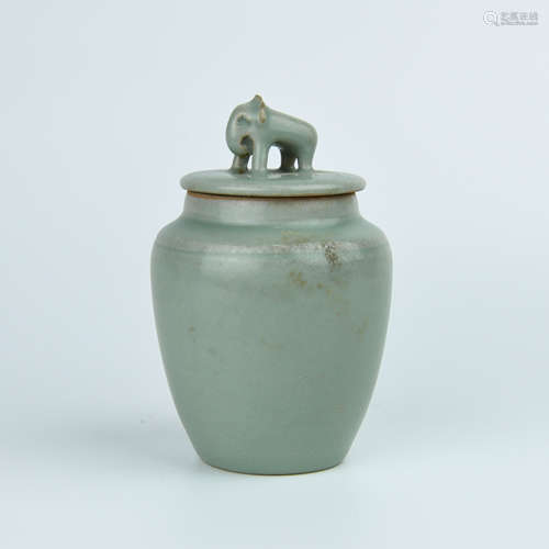 A Chinese Celadon Porcelain Jar with Cover