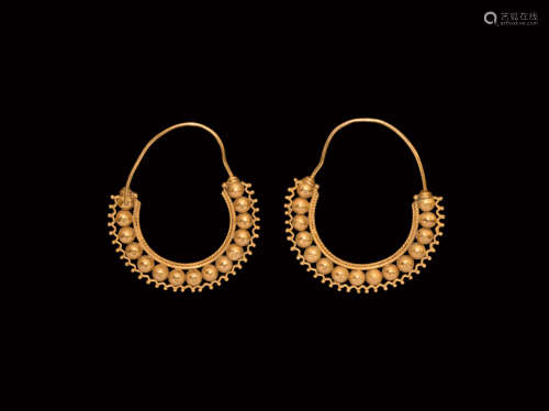 Large Byzantine Gold Loop Earrings