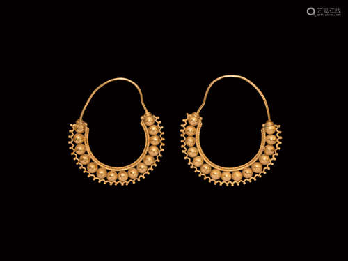 Large Byzantine Gold Loop Earrings