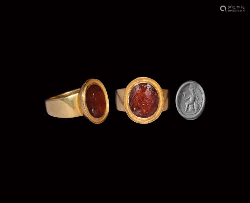 Roman Victory Gemstone in Gold Ring