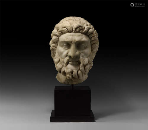 Large Roman Head of Asclepius, God of Medicine