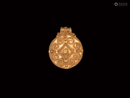 Viking Gold Filigree Pendant