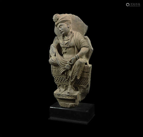 Gandharan Seated Bodhisattva Statue