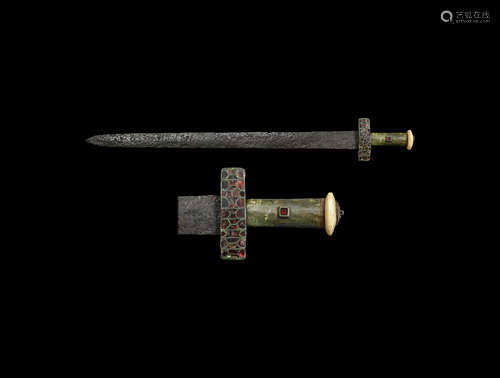 Merovingian Sword with Garnet Inlaid Hilt