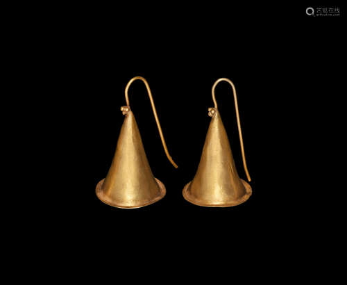 Western Asiatic Gold Trumpet Earring Pair