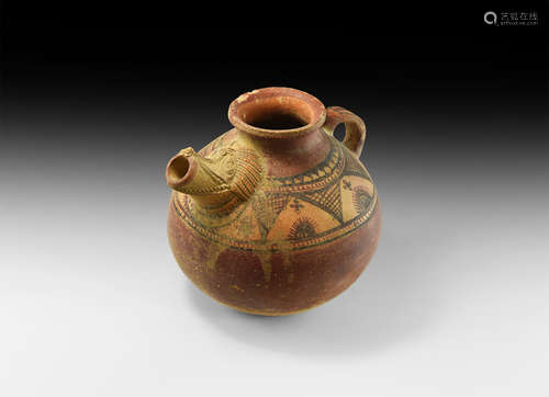 Western Asiatic Bichrome Animal Spouted Vessel