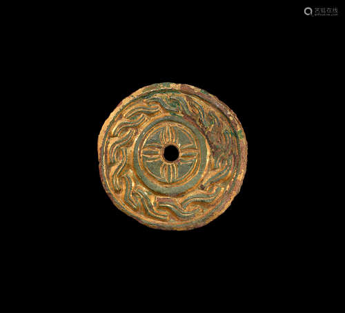 Anglo-Saxon Gold Chip-Carved Disc Brooch