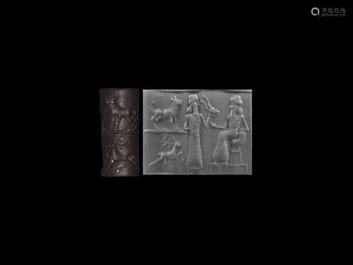 Anatolian Cylinder Seal with Worship Scene