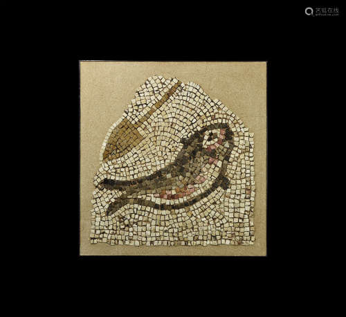 Roman Fish and Oar Mosaic Panel