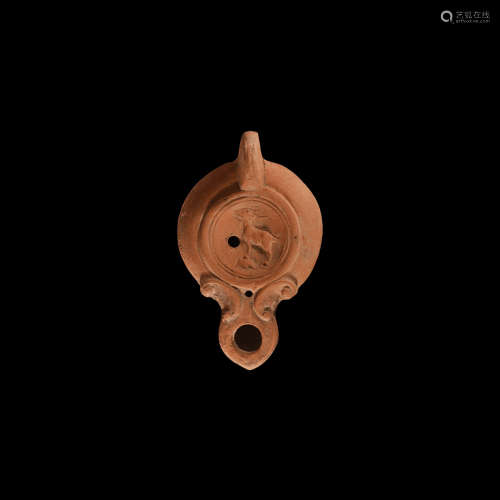 Roman Oil Lamp with Stag