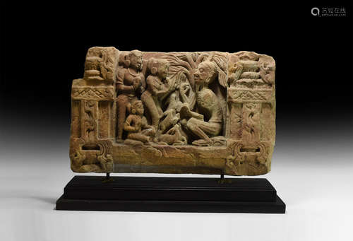 Gandharan Frieze Section with Ascetic Buddha