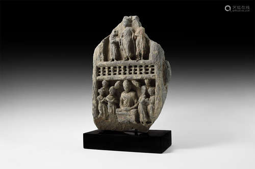 Gandharan Figural Frieze Section with Buddha