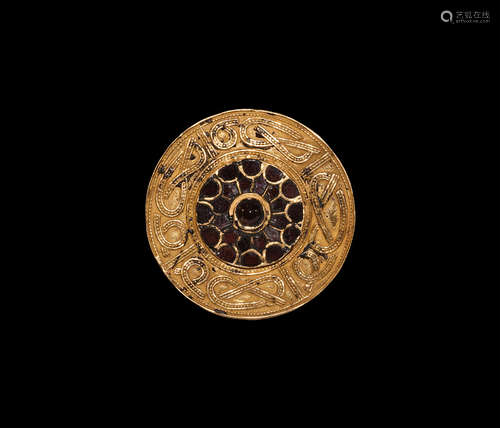 Merovingian Gold Fitting with Garnet Inlays