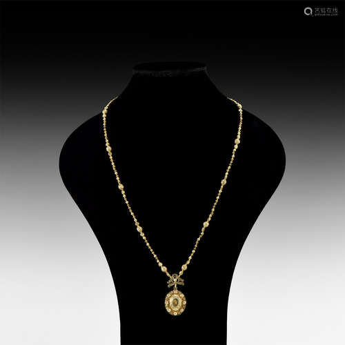 Indian Gold Necklace with Pendant