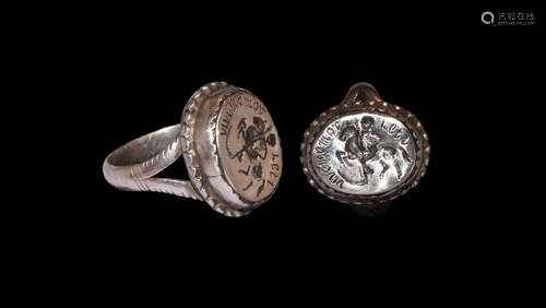 Memento Mori Ring with Skeleton on Horseback