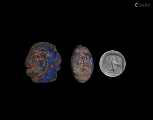 Western Asiatic Lapis Lazuli Double-Faced Seal