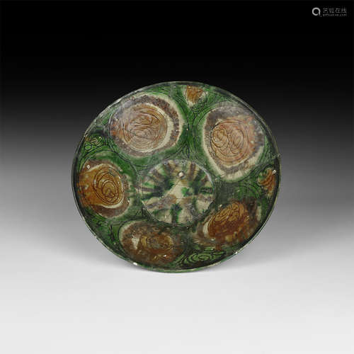 Islamic Glazed Bowl with Rosettes