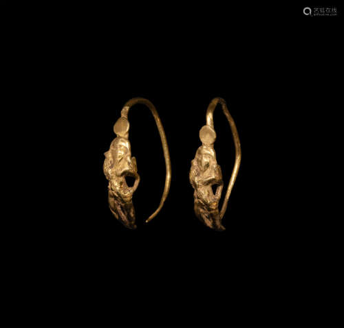 Greek Gold Astarte Earrings
