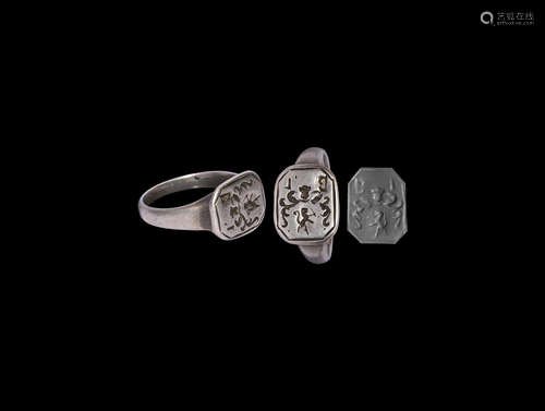 Tudor Silver Signet Ring with Rampant Lion