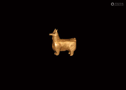 Western Asiatic Elamite Gold Dog Amulet