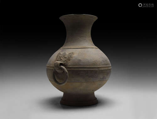 Chinese Han Hu Jar with Handles