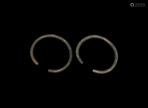 Bronze Age Decorated Arm-Ring Pair