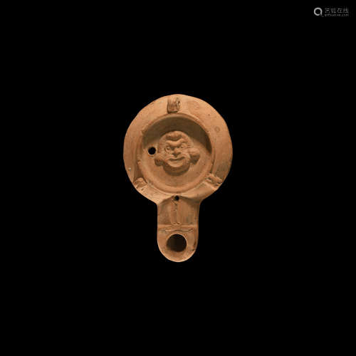 Roman Oil Lamp with Actor's Mask