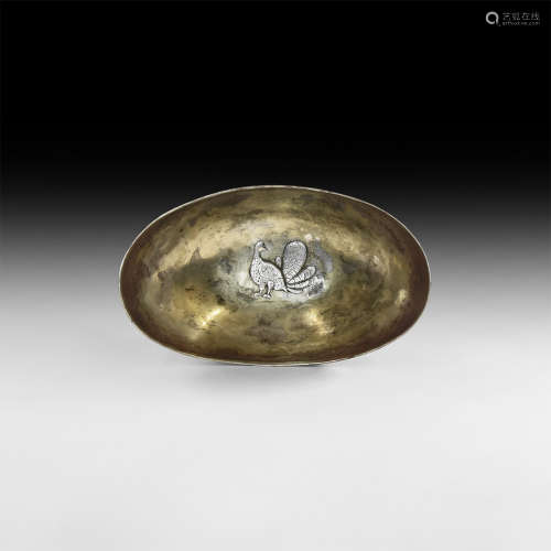 Sassanian Silver Bowl with Peacock