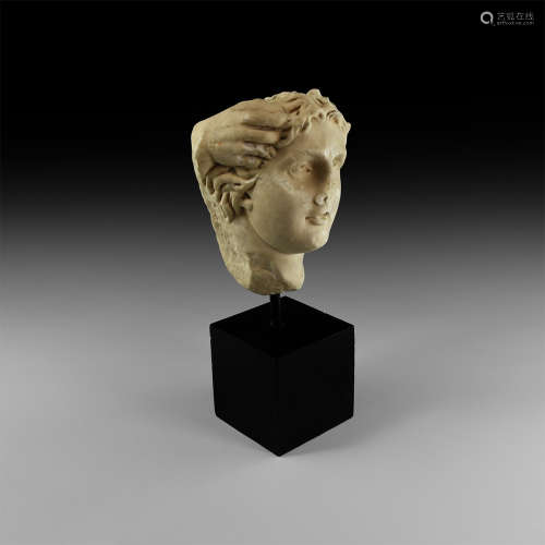 Roman Marble Head of a Young Man