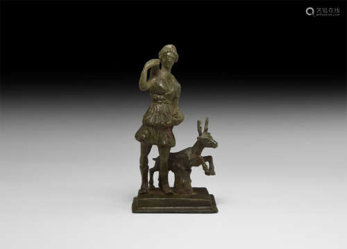 Roman Diana Statuette with Stag