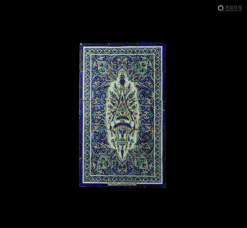 Islamic Ottoman Kütahya Tile Panel