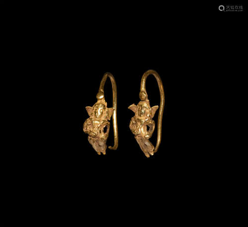 Greek Gold Astarte Earrings
