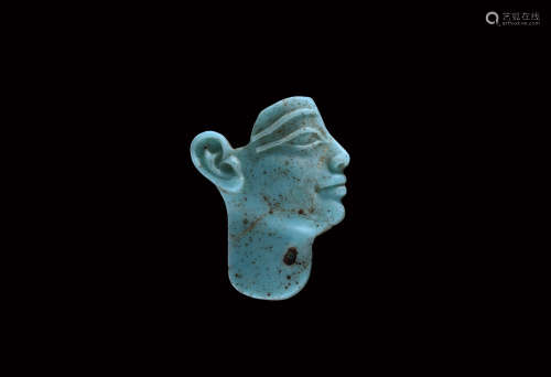 Egyptian Turquoise Glass Face Inlay