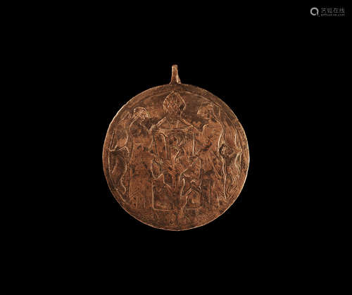 Heraldic Horse Harness Pendant with Maidens