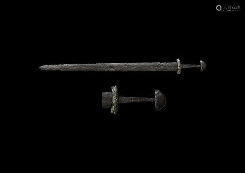 Viking Sword with Inlaid Silver Decorated Hilt