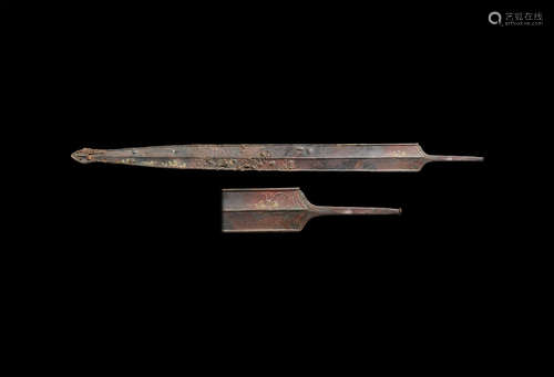 Iron Age Celtic Sword in Decorated Scabbard