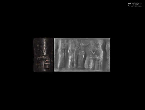 Akkadian Cylinder Seal with Gods