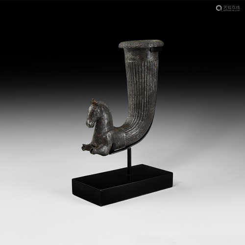 Greek Silver Horse Rhyton