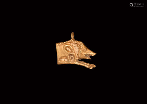 Roman Gold Boar Pendant