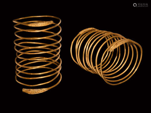 Greek Gold Coiled Snake Bracelet